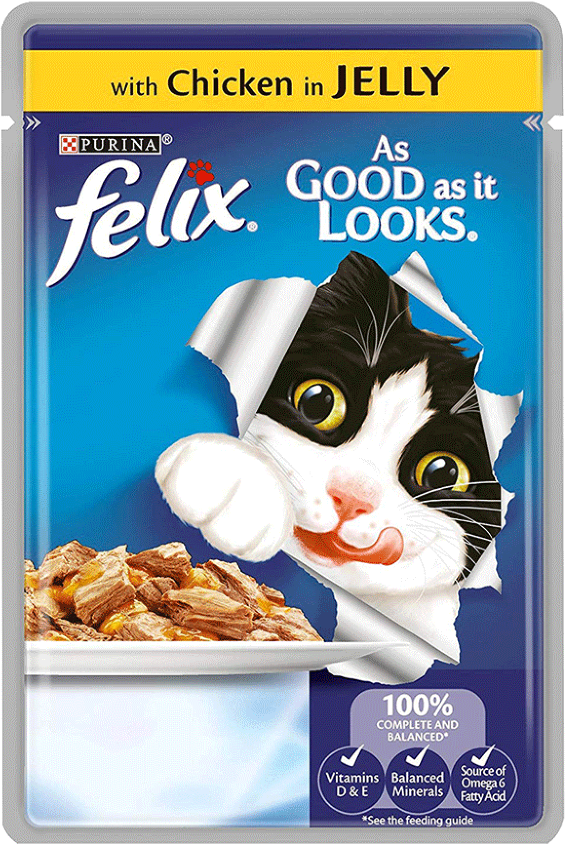 A Cat Food Package With A Cat Image