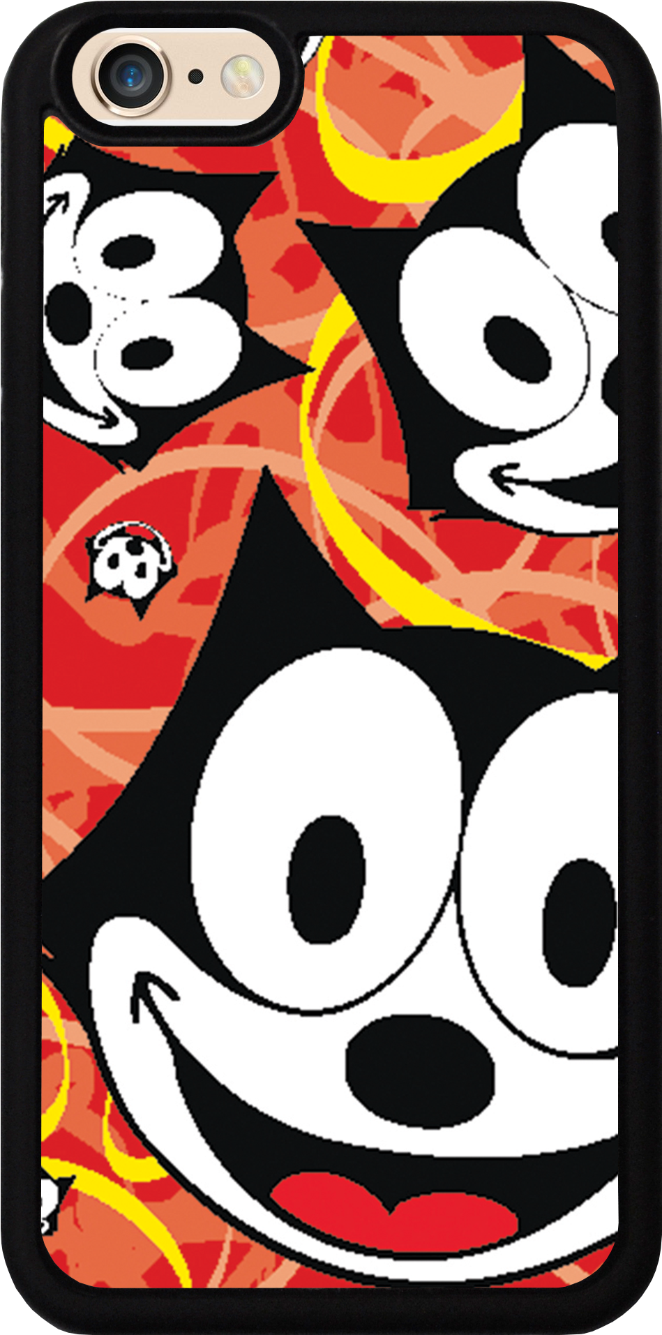A Black Frame With A Black Border With White And Black Cartoon Characters