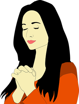 A Woman With Her Hands Folded Together