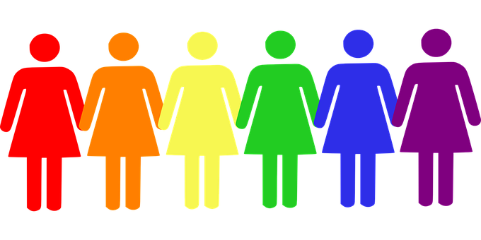 A Group Of Colorful People Holding Hands
