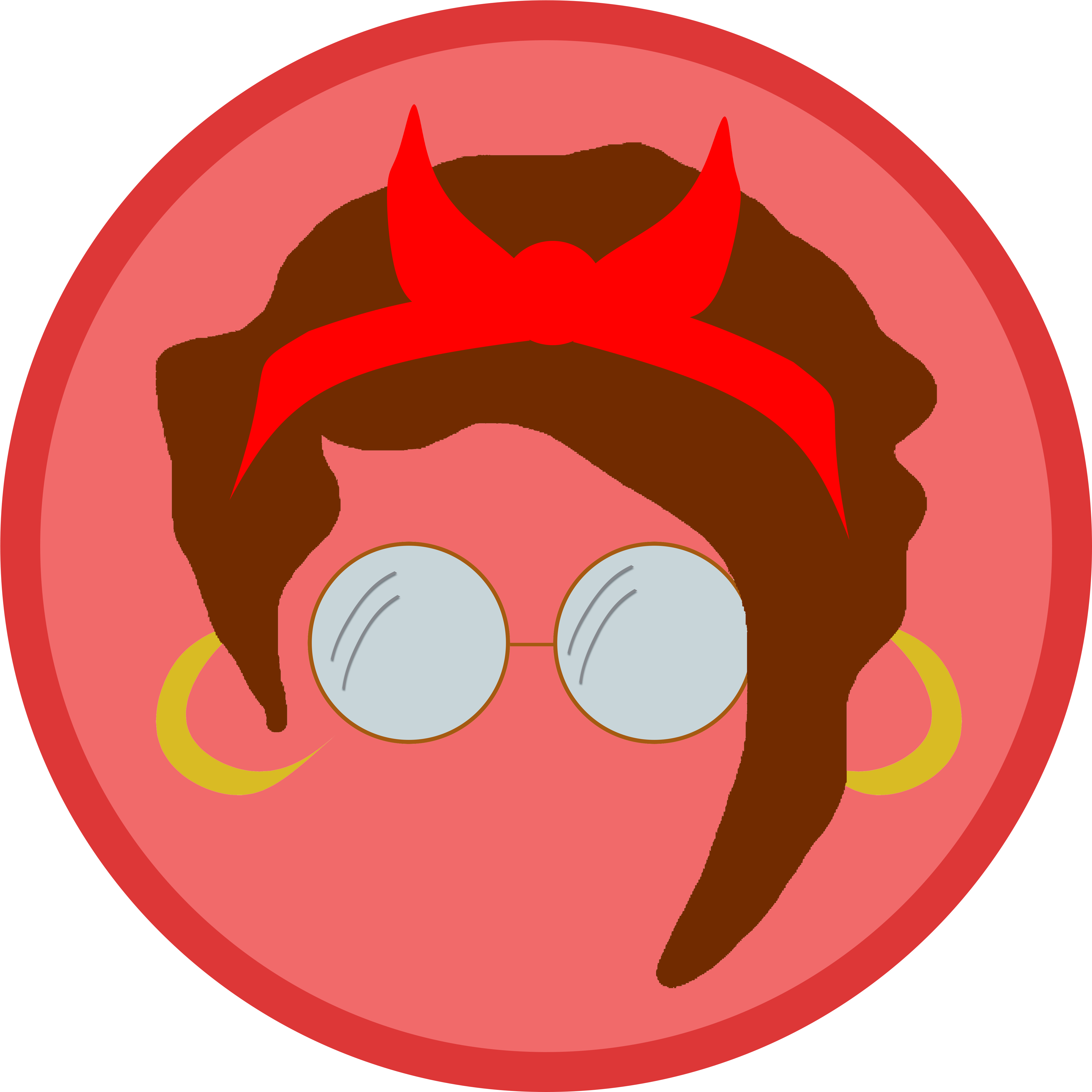 A Cartoon Of A Woman With Glasses And Horns