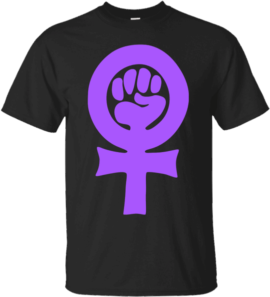 A Black Shirt With A Purple Fist And Cross
