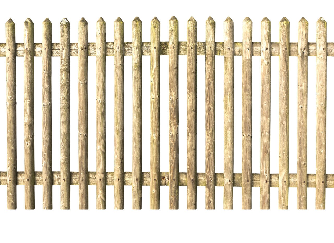 A Wooden Fence With Pointed Top