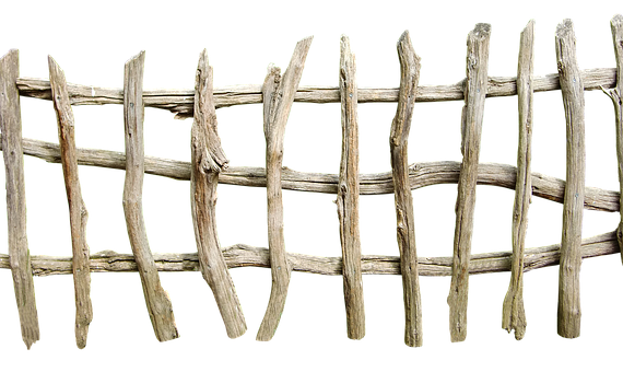 Wooden Fence Made Of Sticks