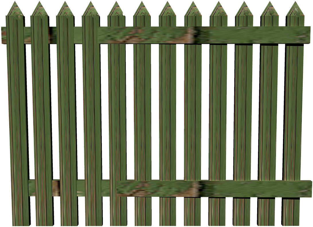 Fence Wood Paling Free Picture - Background Png Green Fence Transparent, Png Download