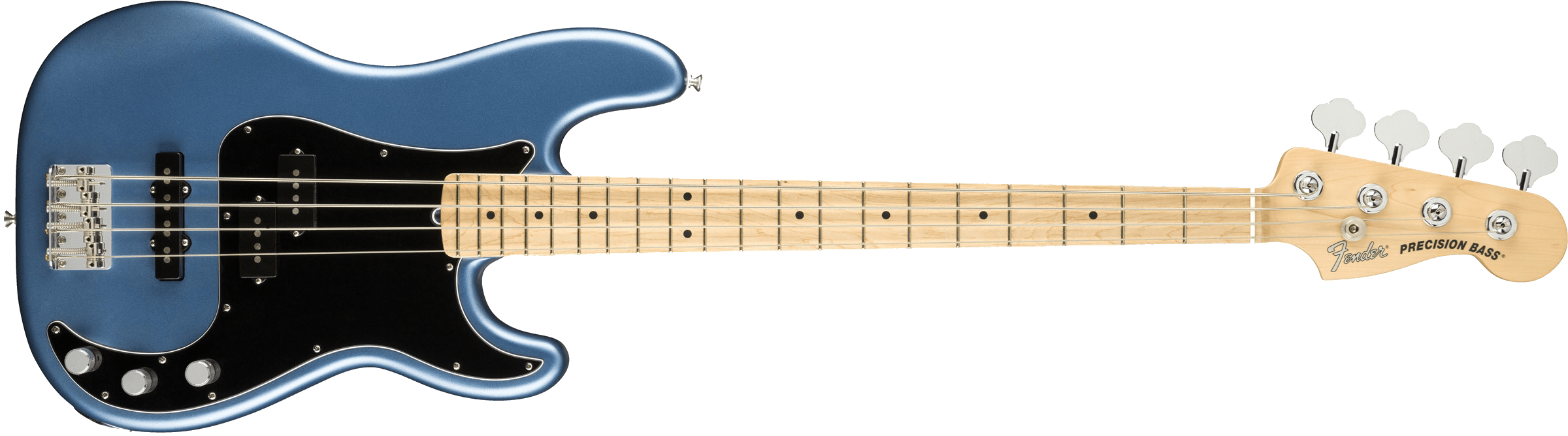 A Blue Electric Guitar With Wood Strings