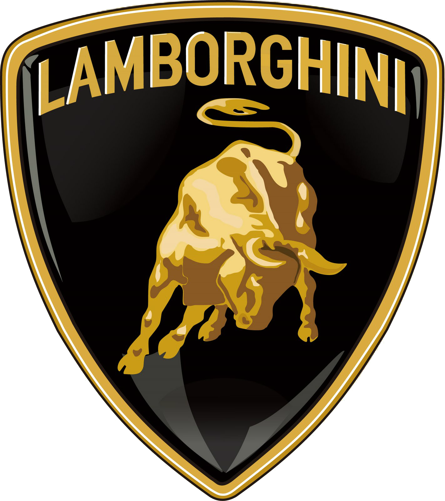 A Black Shield With A Gold Bull And Text