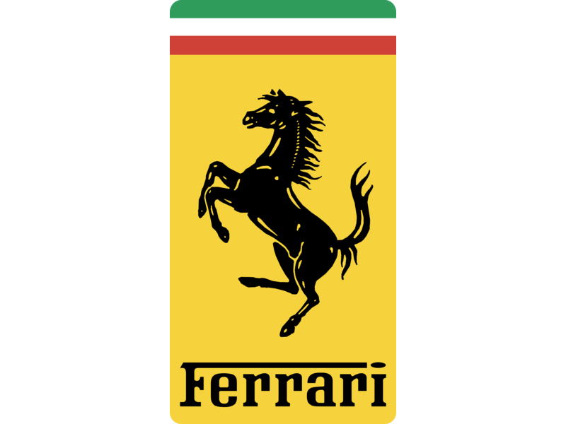 A Yellow And Green Rectangular Sign With A Horse
