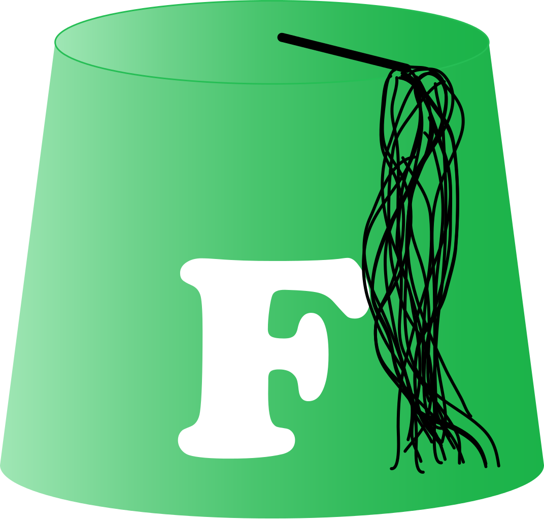 A Green Hat With A White Letter And Black Thread