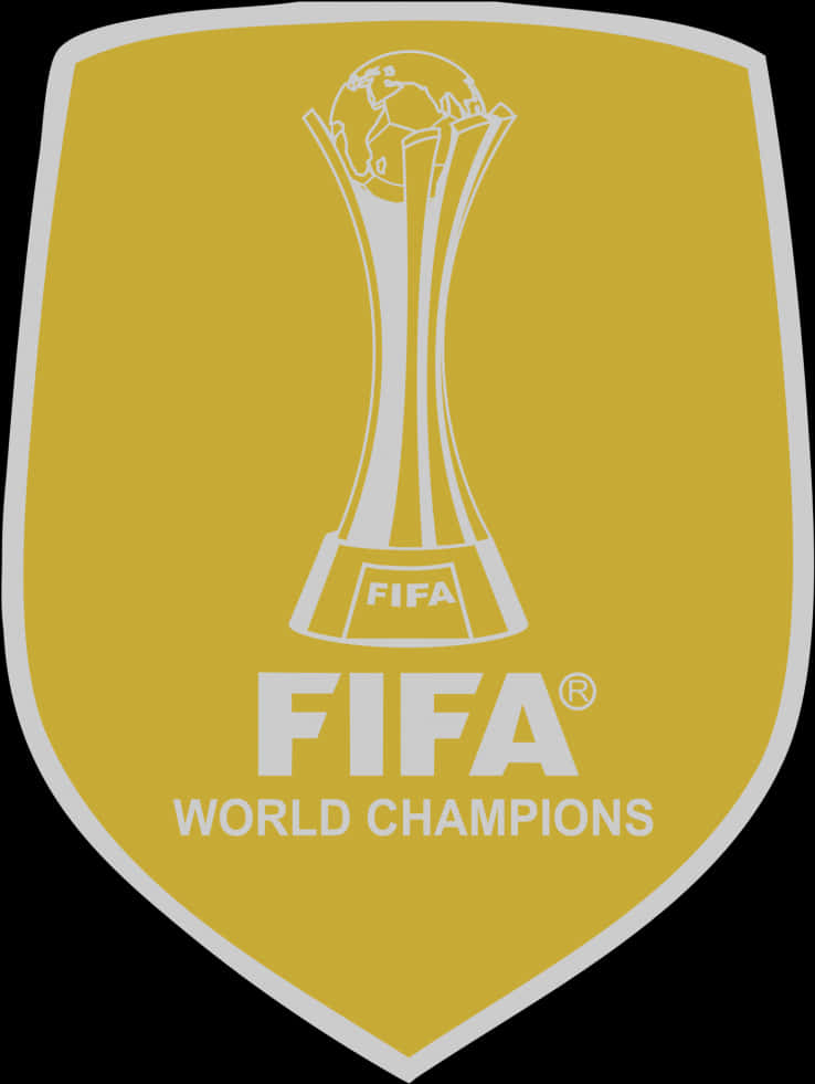 A Yellow Shield With A Trophy