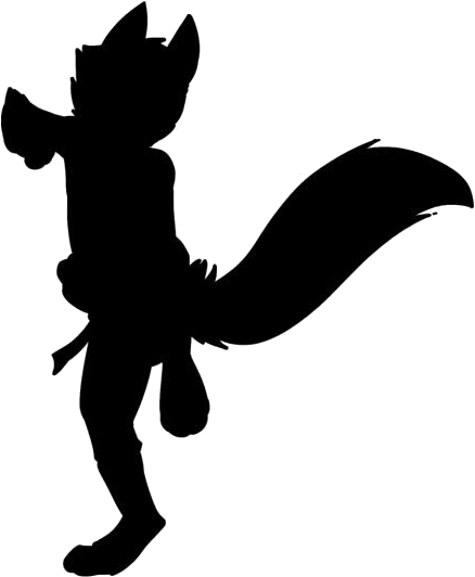 A Silhouette Of A Person With A Tail