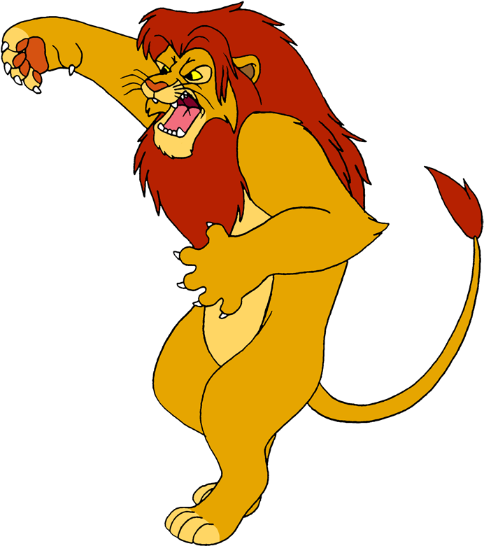 A Cartoon Of A Lion With A Red Beard
