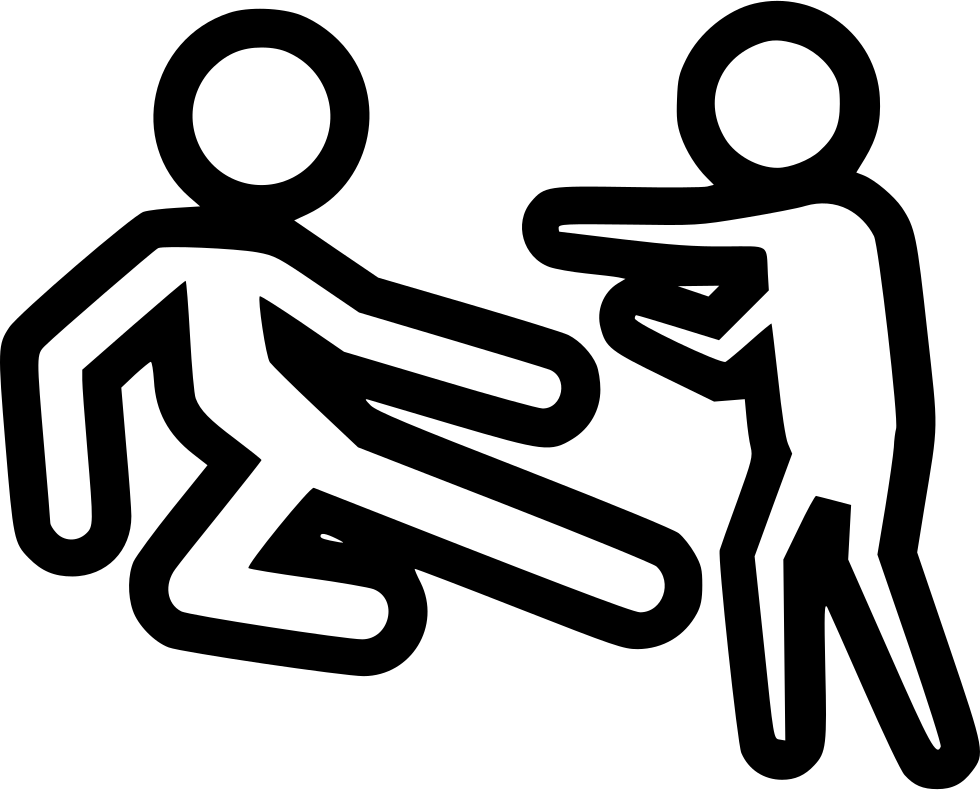 A Black Outline Of Two People