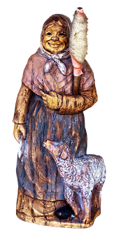A Statue Of A Woman Holding A Pipe