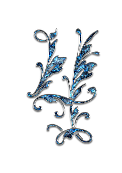 A Blue And Silver Floral Design