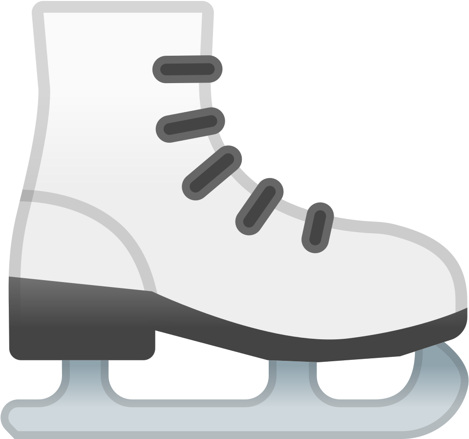 A White Ice Skate With Black Laces