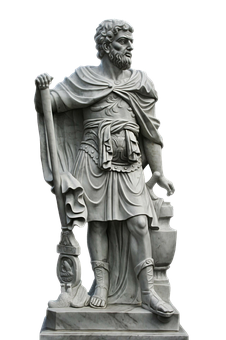 A Statue Of A Man Holding A Spear