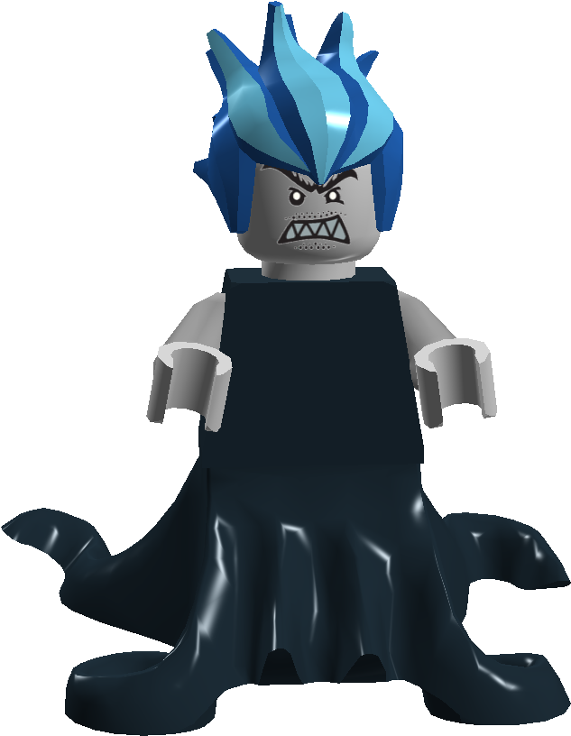 A Cartoon Character With Blue Hair