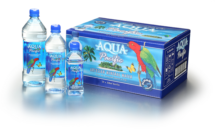 A Group Of Bottles Of Water Next To A Box