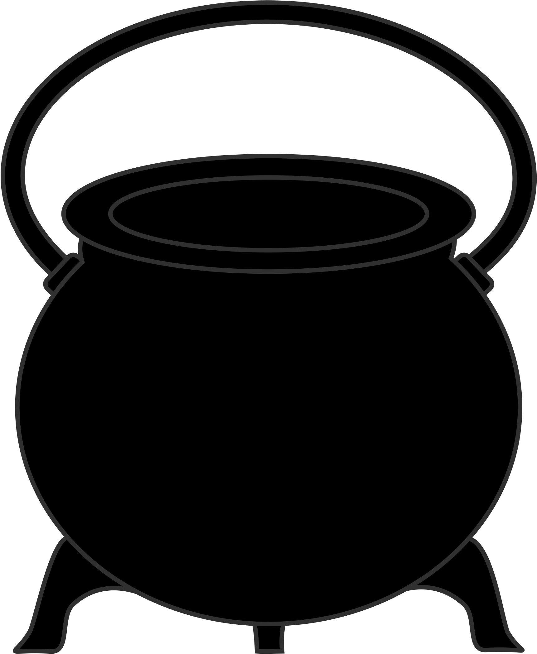 A Black Outline Of A Pot