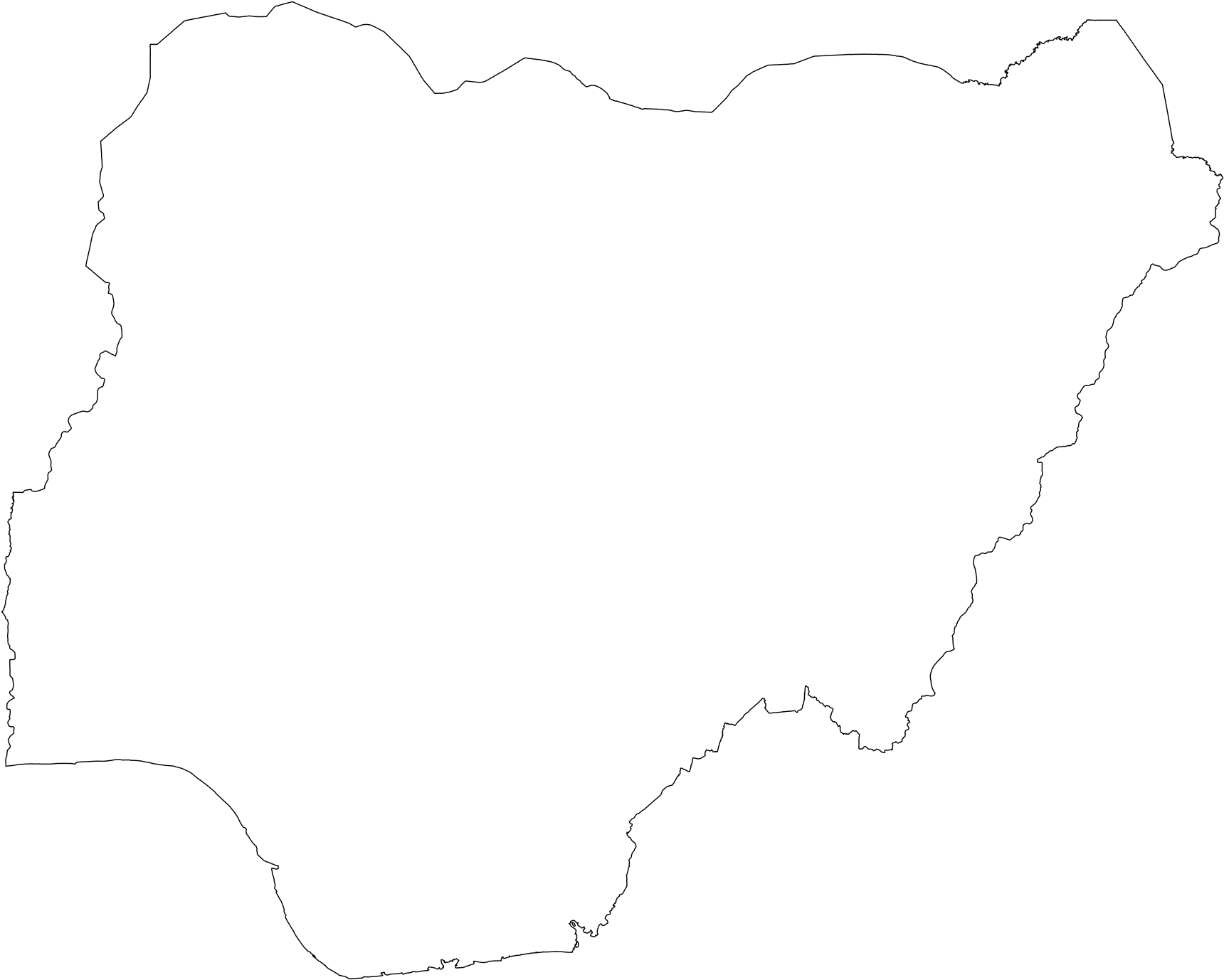 File - Outline Svg Map Of Nigeria, Hd Png Download