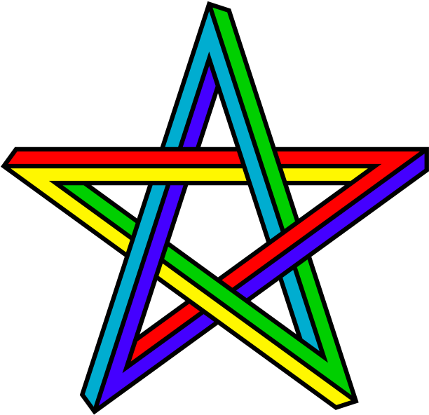 A Colorful Star With Black Background