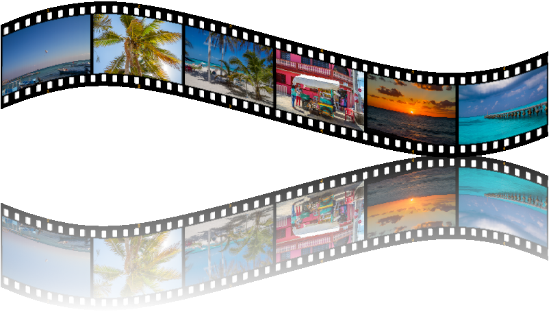 A Film Strip With Pictures Of Different Places
