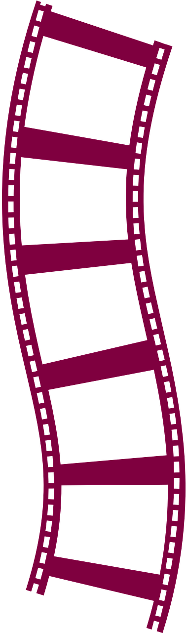 A Purple Film Strip On A Black Background