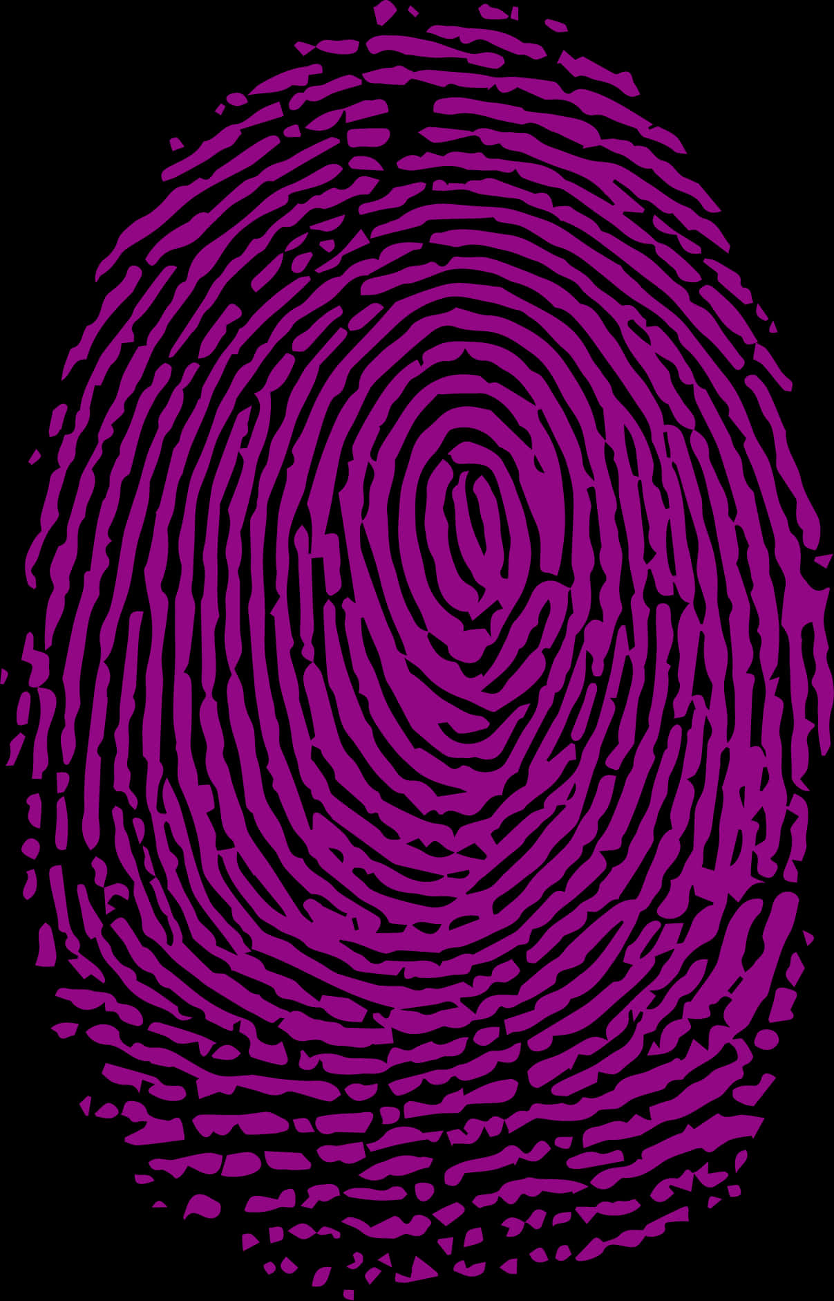 A Purple Fingerprint On A Black Background