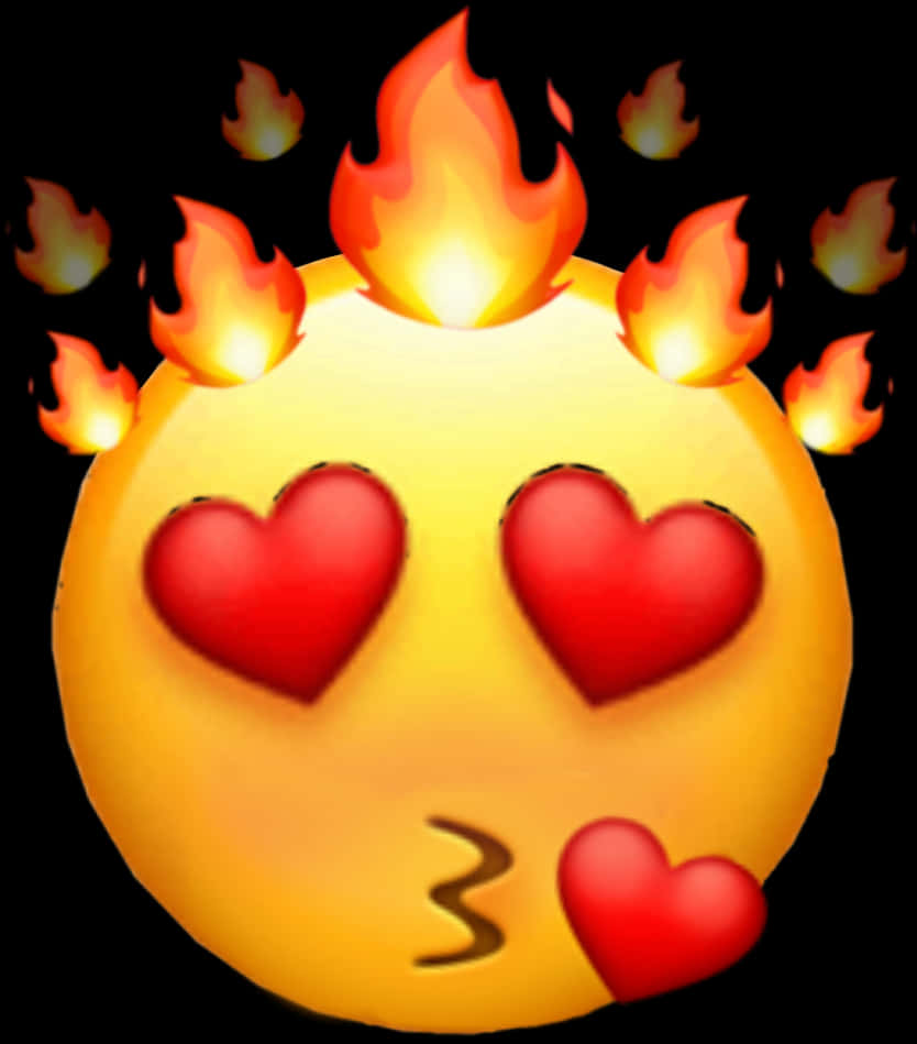 Fire Emoji On Kissing Face Emoji