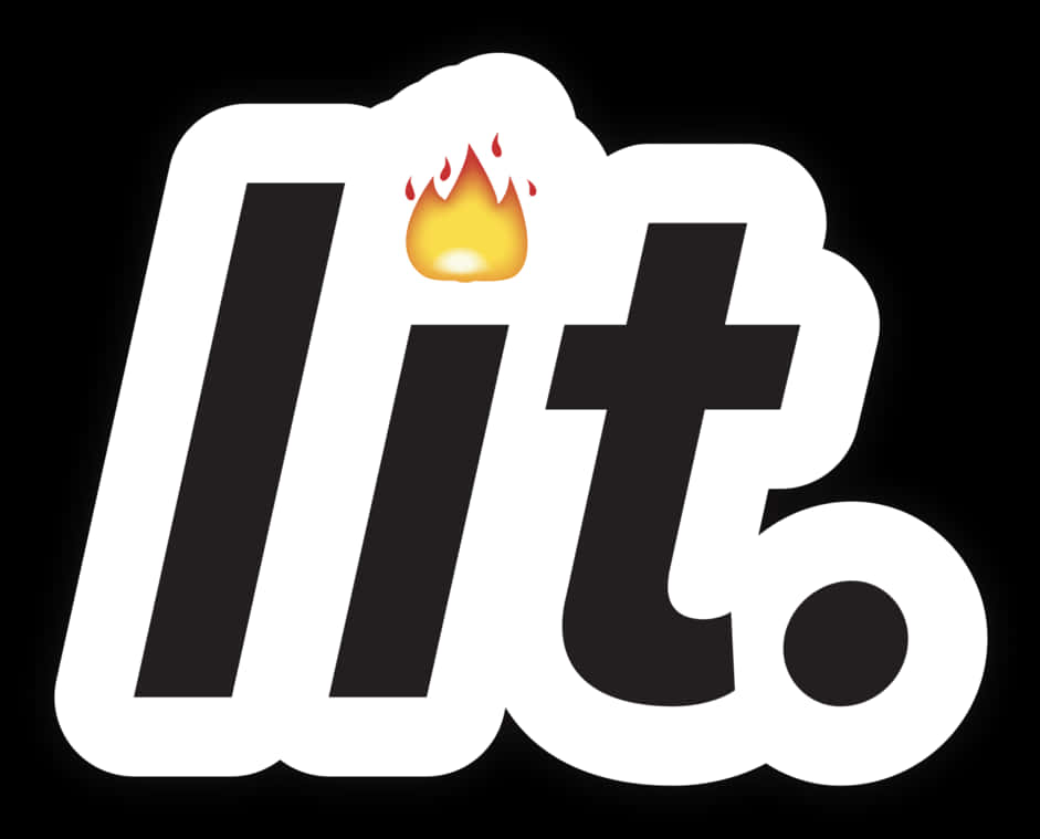 A Black And White Logo With A Flame On Top