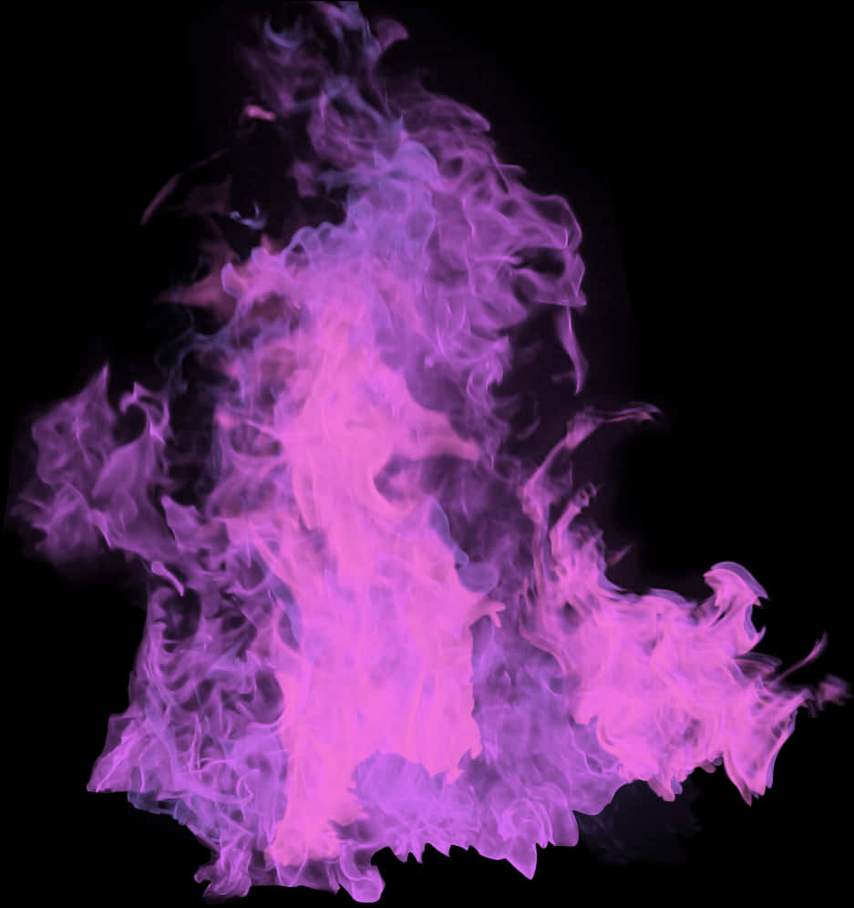 A Purple Fire On A Black Background