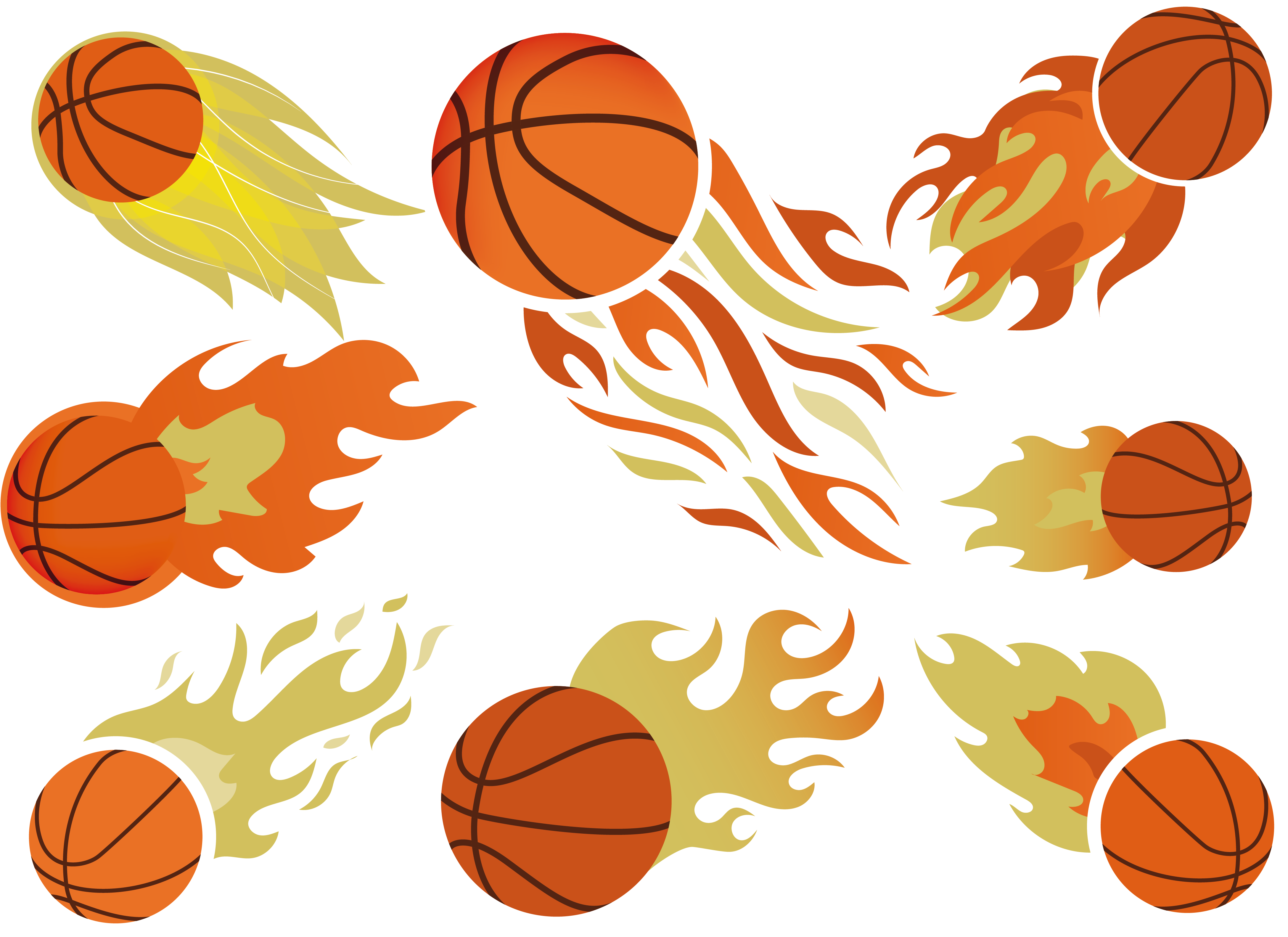 A Basketballs With Flames On A Black Background