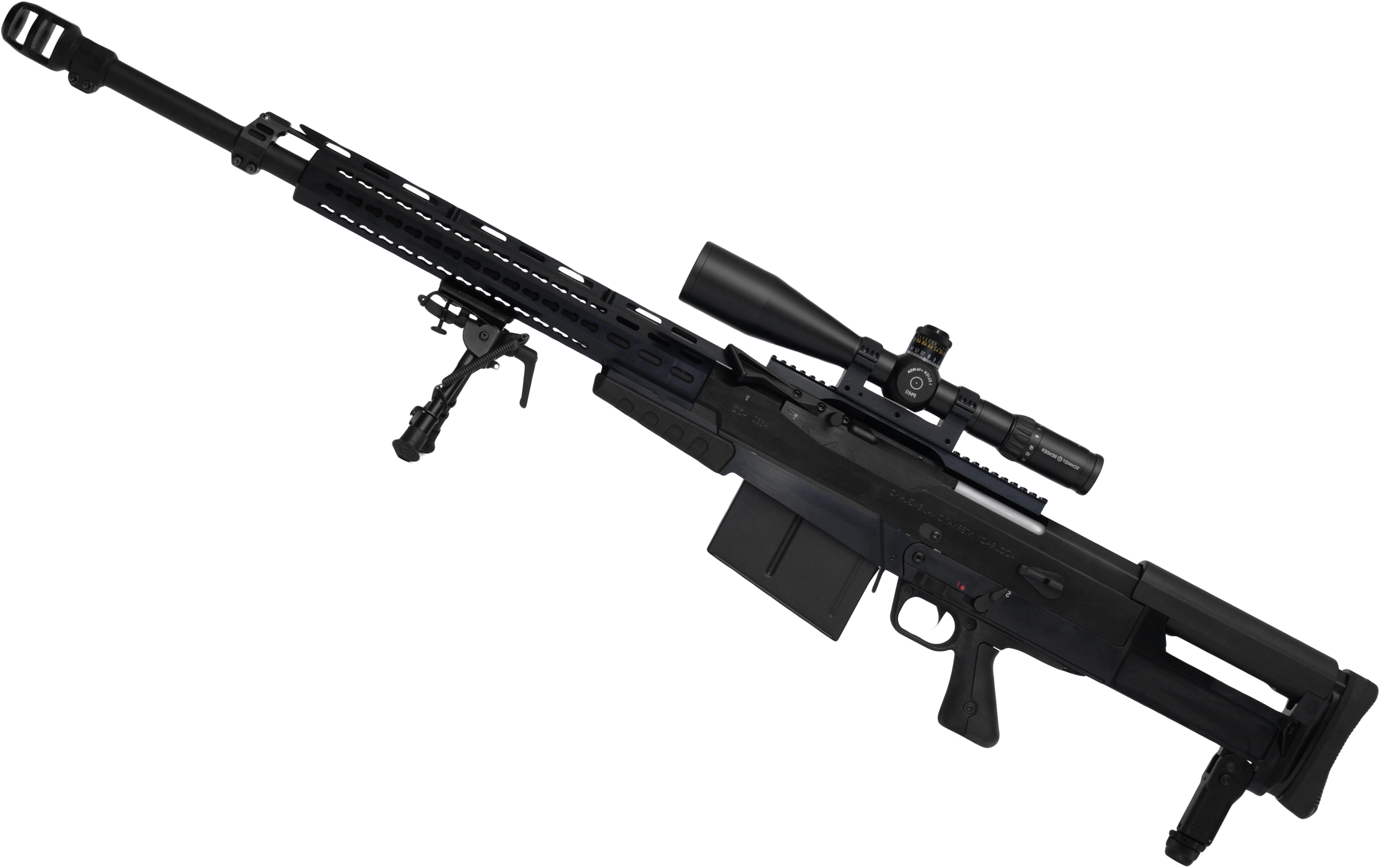 A Black Rifle With A Scope