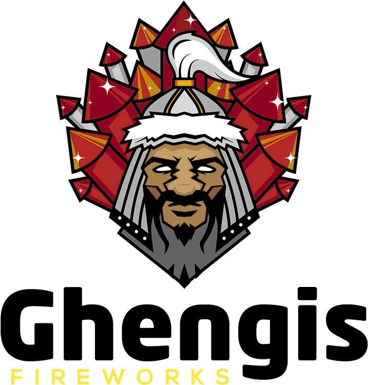 A Man With A Beard And A White Hat With Fireworks