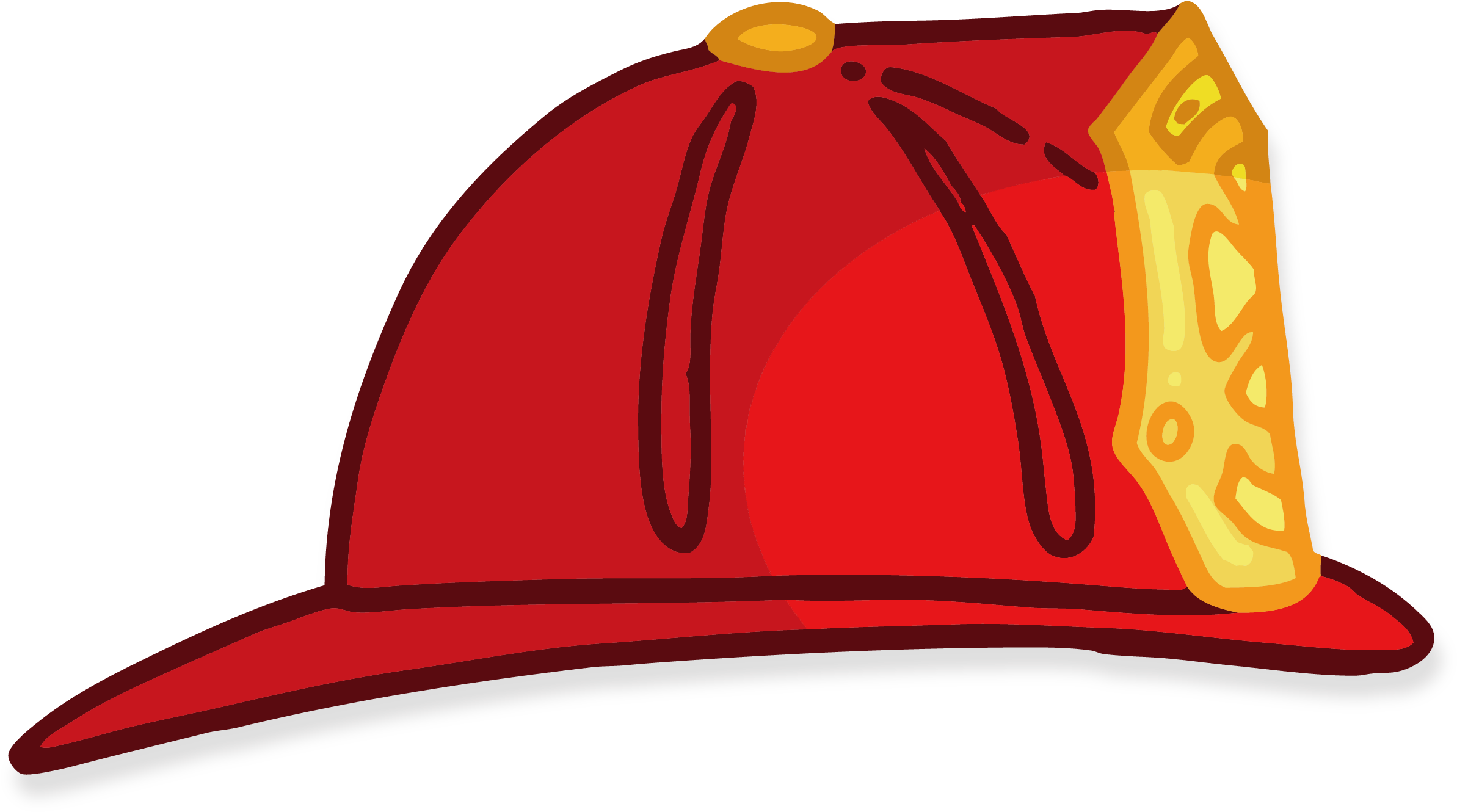 A Red Hat With A Yellow Center