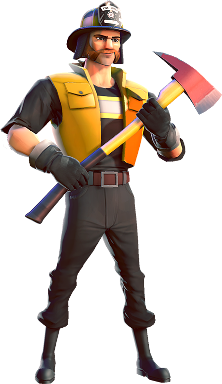 A Man In A Yellow Vest Holding An Axe