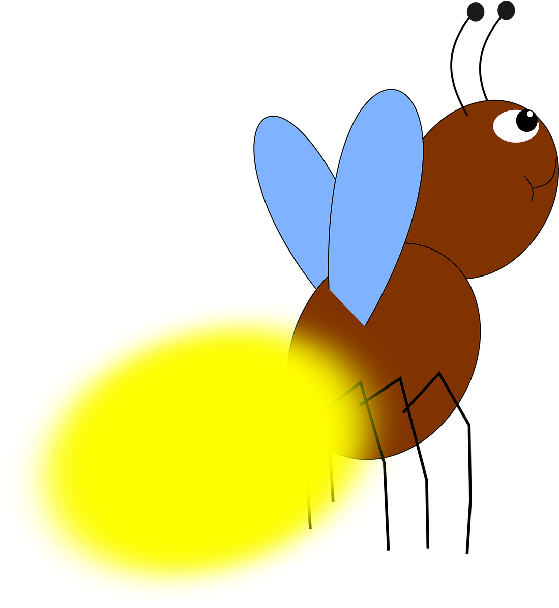 A Cartoon Of A Bug With A Yellow Light