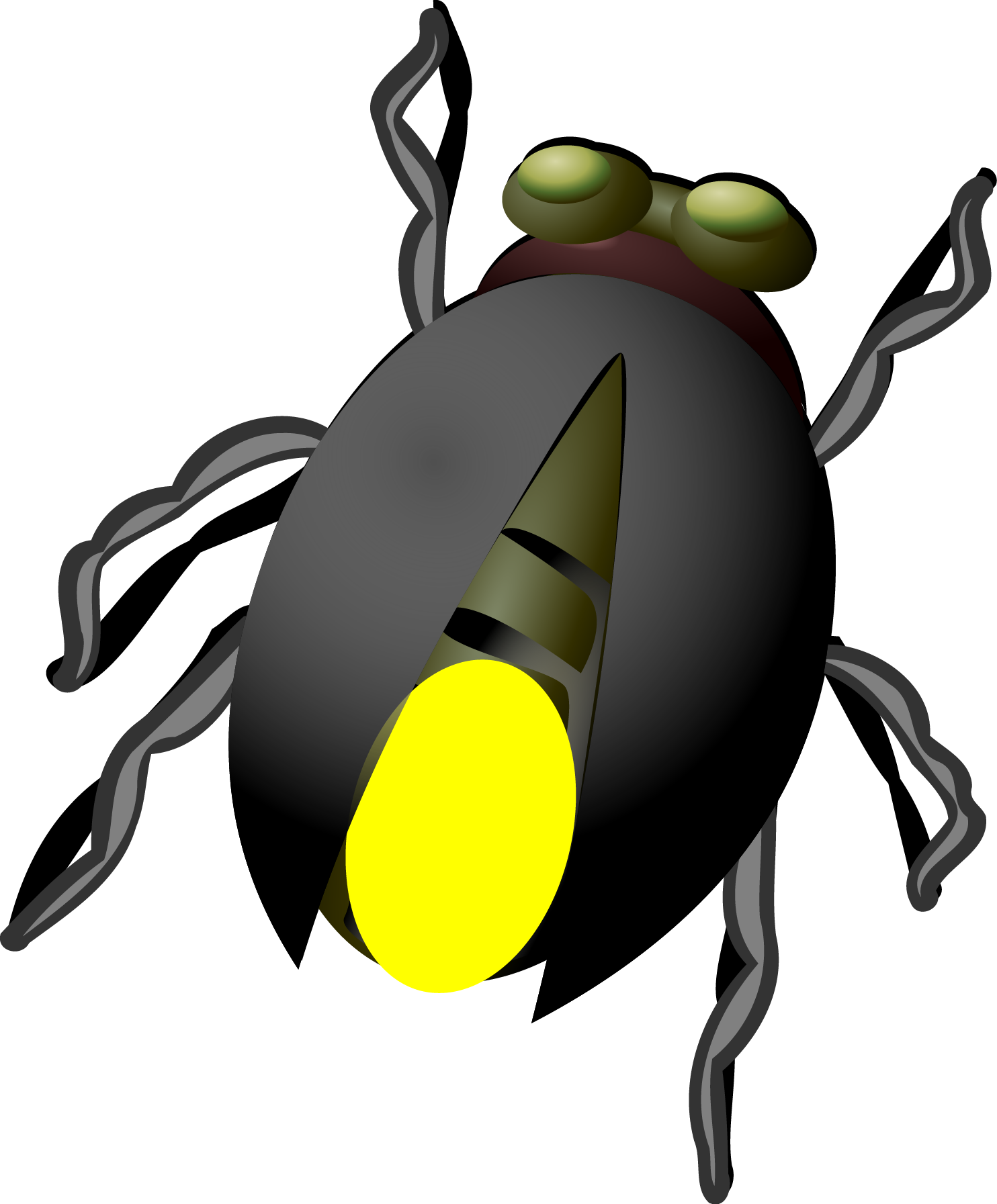 A Cartoon Of A Bug With A Yellow Light