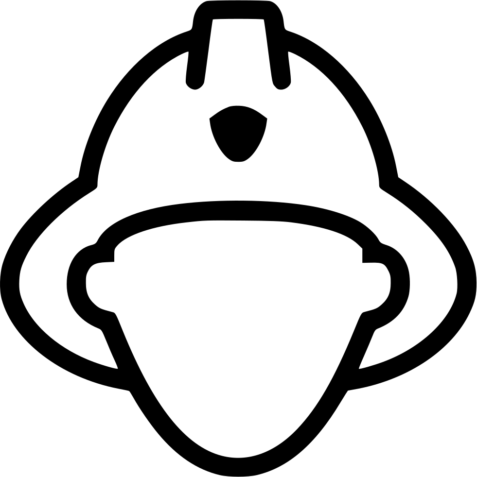 A Black Outline Of A Firefighter's Head