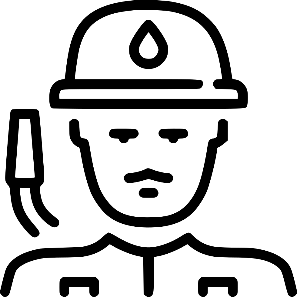 A Black Outline Of A Man With A Helmet