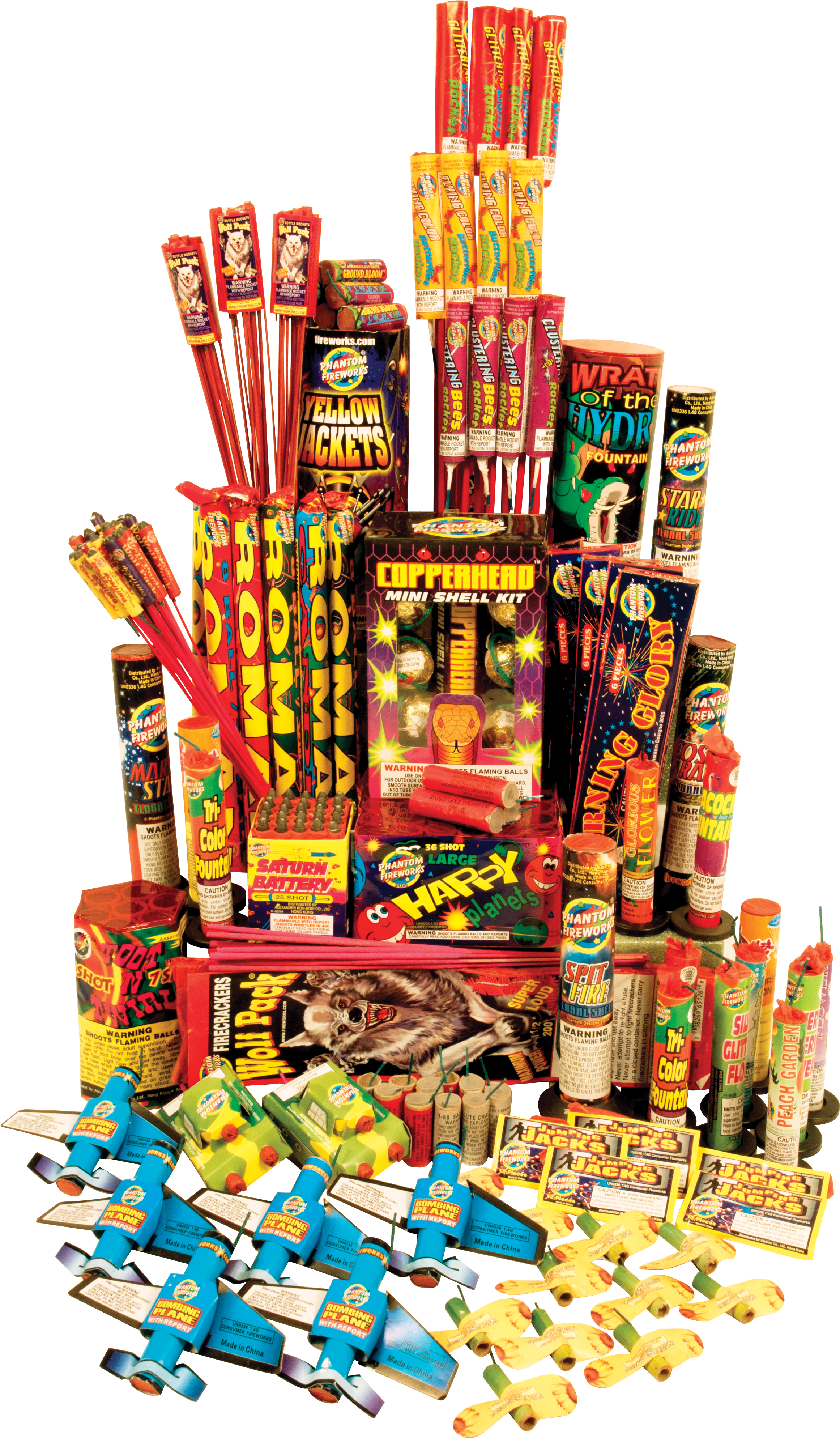 A Large Pile Of Fireworks