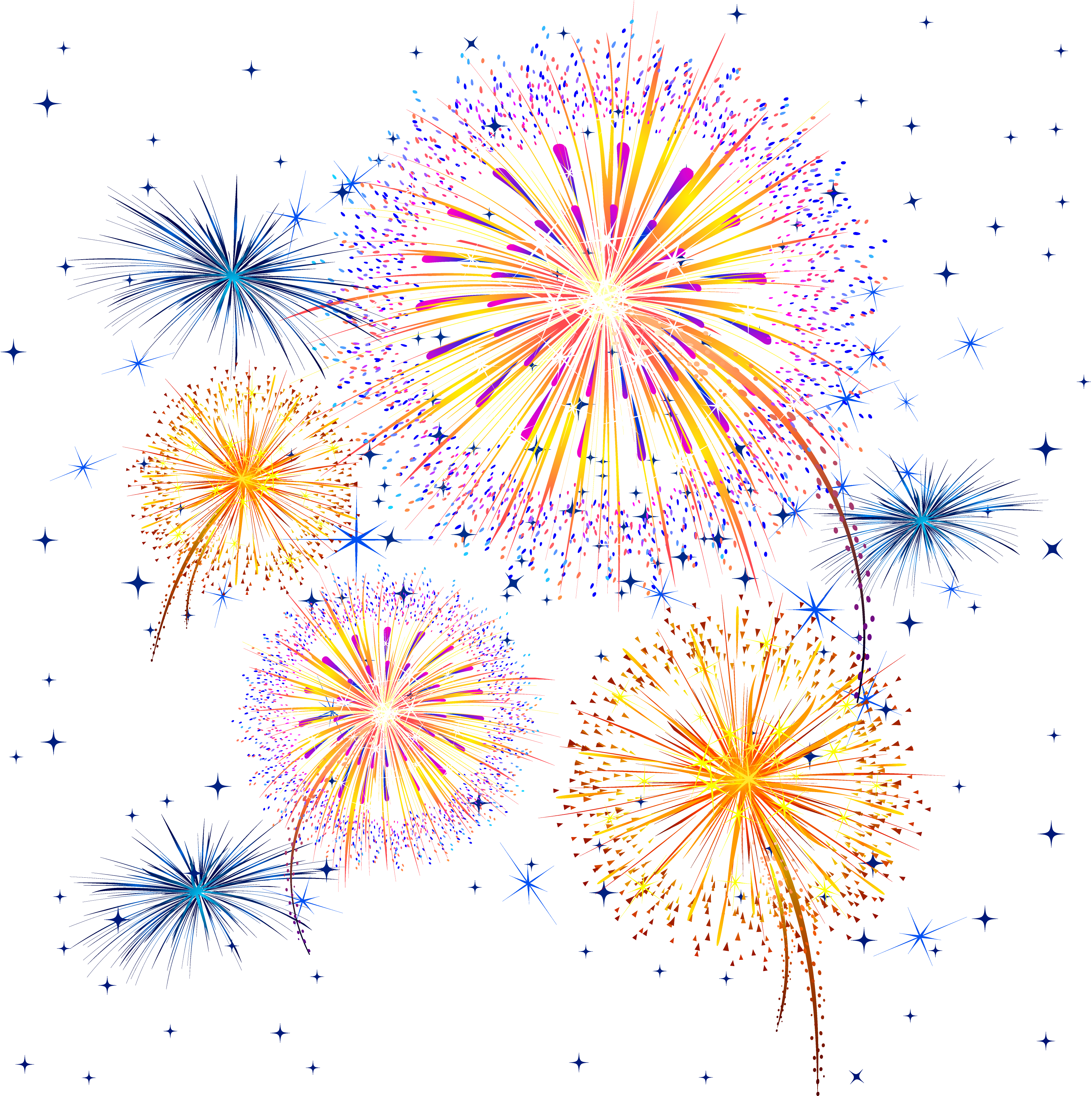 Fireworks Clipart Png 3519 X 3534