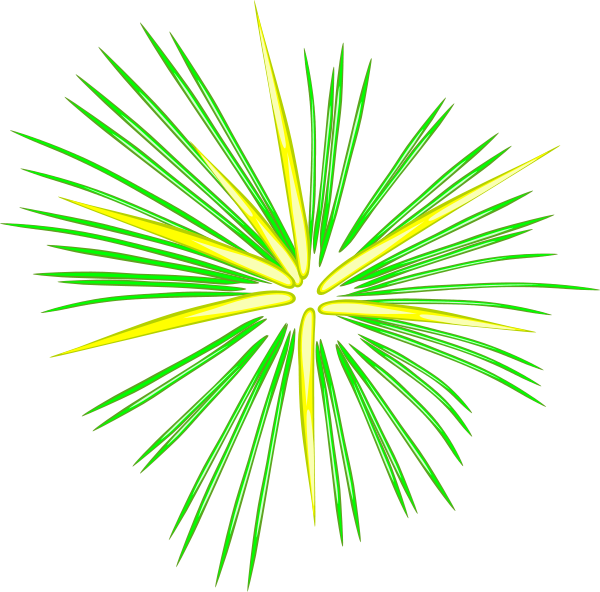 A Green And Yellow Fireworks
