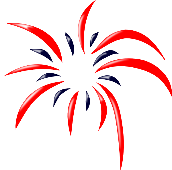 A Red And Blue Fireworks