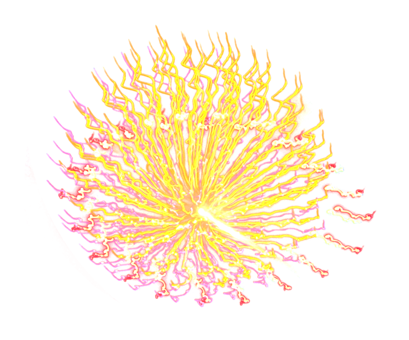 A Yellow And Purple Fireworks