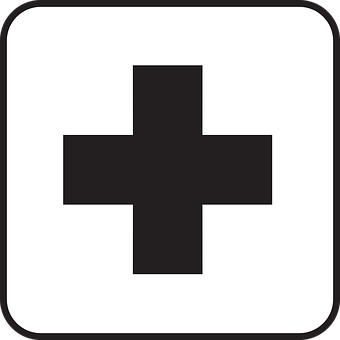 A Black Cross On A White Background