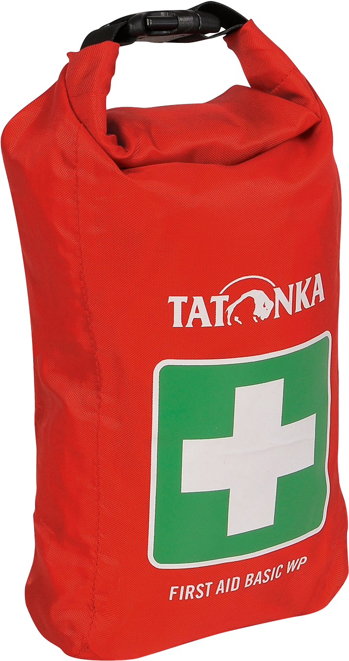 A Red Bag With A White Cross On It