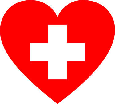 A Red Heart With Black Cross