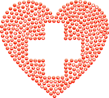 A Heart Made Of Red Circles